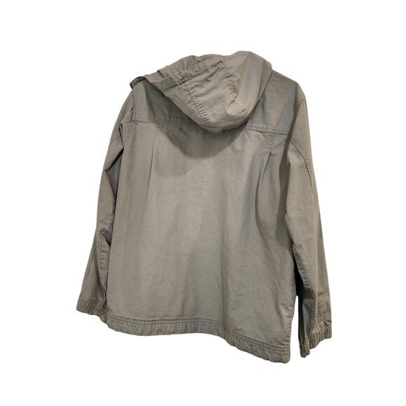 White Sierra Greige Hooded Full Zip Outdoors Casual Cotton Parka Jacket Medium - Picture 2 of 8